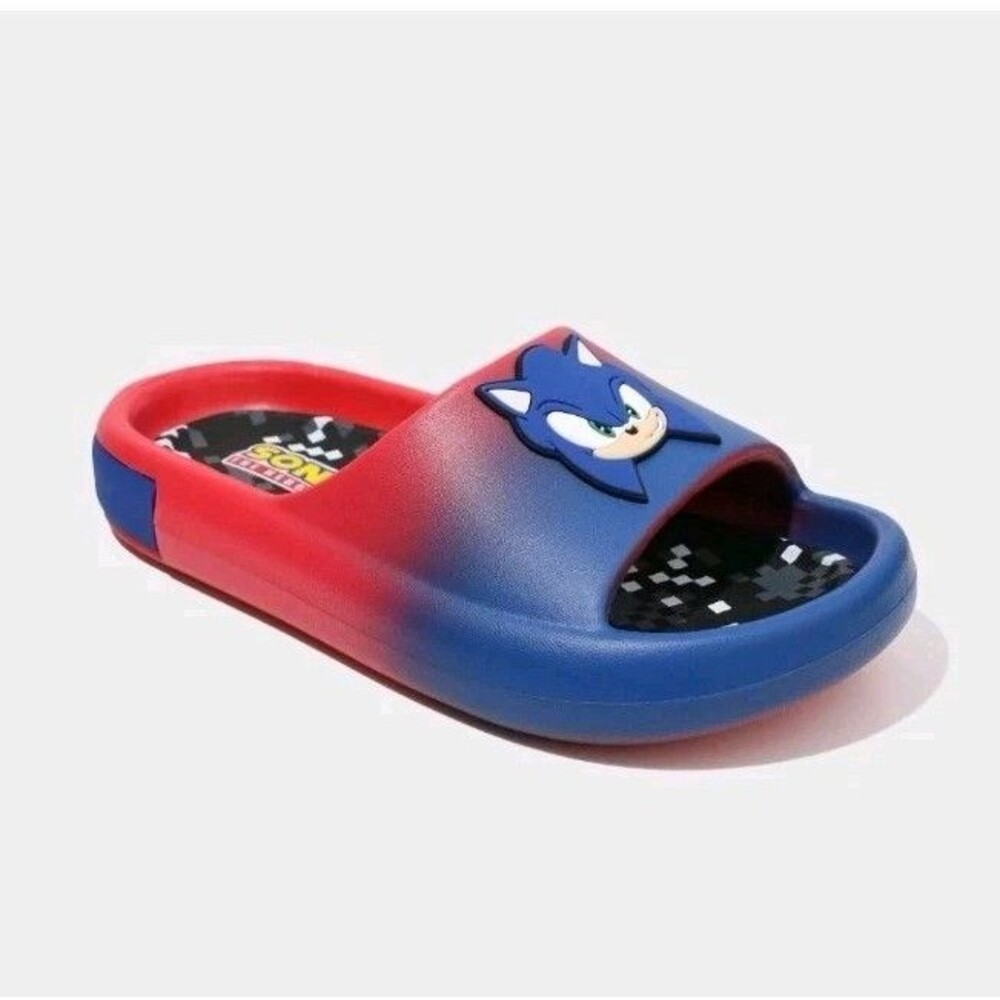 Sonic the Hedgehog Faded Comfort Slides Cushioned Footbed Slip-On
